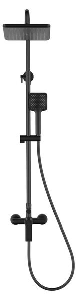Invena Neri set de duș perete cu duș de ploaie negru AU09B04