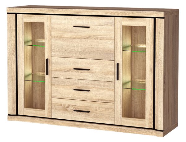 Vitrină Douglas 07 (cu iluminat LED) (Stejar sonoma). 1055558