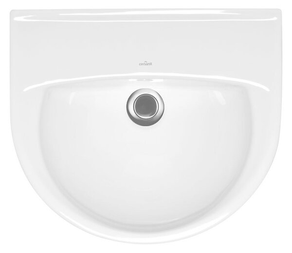 Cersanit President, lavoar montat pe perete fara orificiu pentru robinet 50x43 cm, alb, K08-003