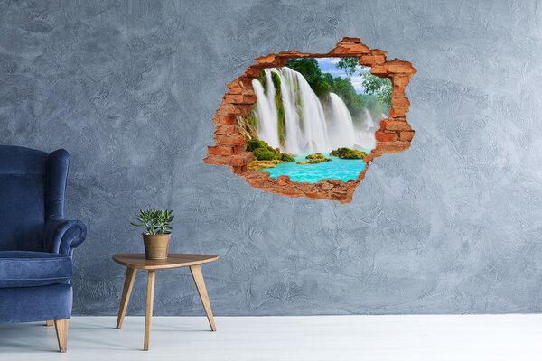 Fototapet un zid spart cu priveliște Cascade în Paradis