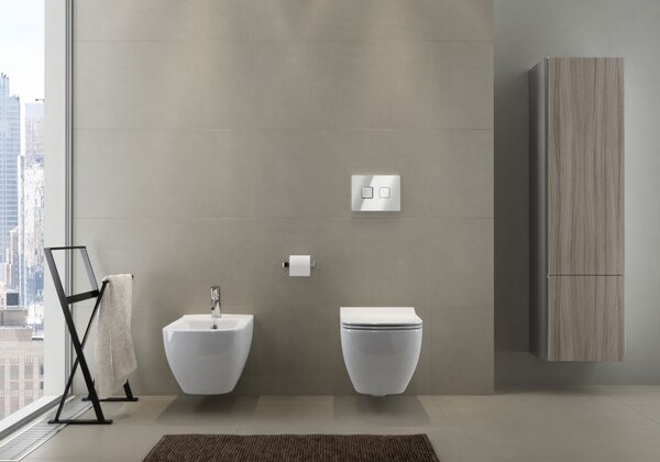 Cersanit Virgo, vas de toaletă suspendat CleanOn 56x36x37 cm cu scaun cu cădere lent, alb, S701-427
