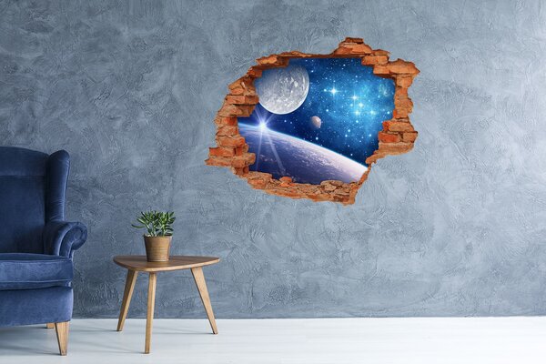 Fototapet un zid spart cu priveliște Spațiul Cosmic
