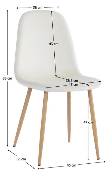 Scaun LEGA NEW, bej/fag, stofa/metal, 45x56x85 cm