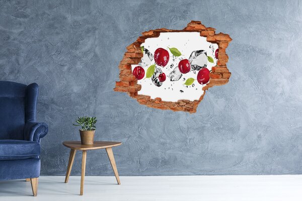 Fototapet 3D gaură în perete Fructe în gheață