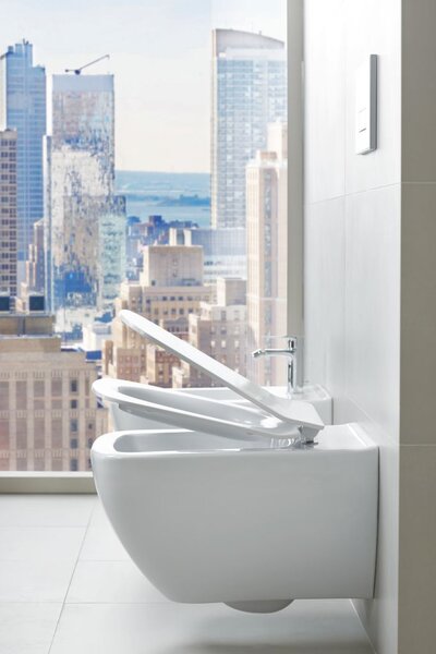 Cersanit Virgo, vas de toaletă suspendat CleanOn 56x36x37 cm cu scaun cu cădere lent, alb, S701-427