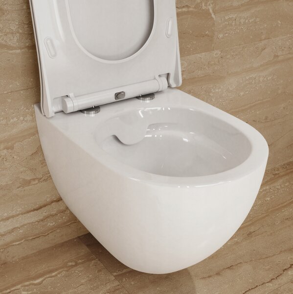 Cersanit Zen, vas de toaletă suspendat CleanOn 50x36x37 cm cu scaun cu cădere lent, alb, S701-428