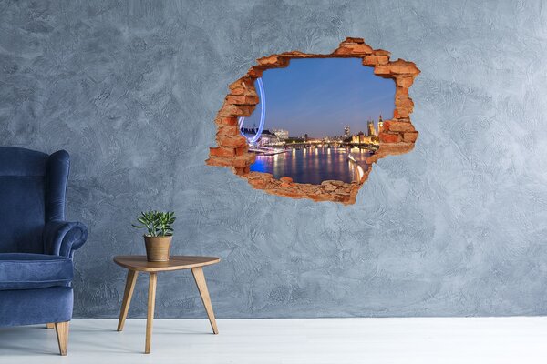 Fototapet 3D gaură în perete Vedere a Londrei noaptea