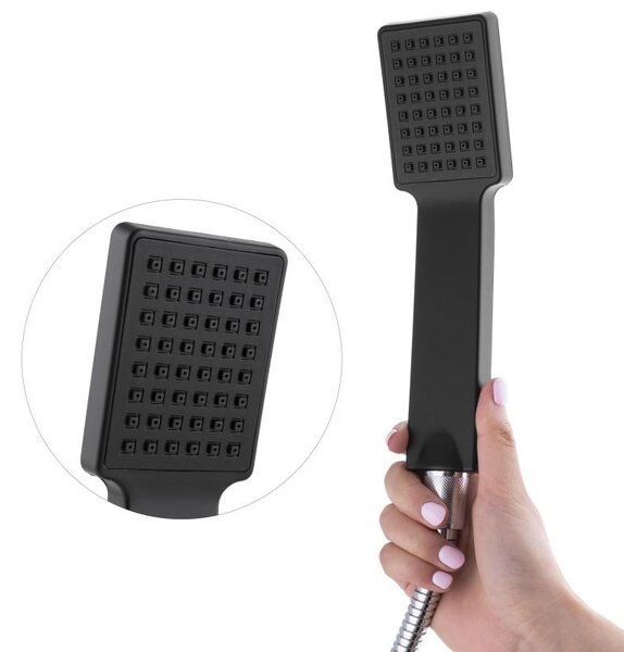 Erga Afeo, baterie de baie cu 3 orificii, negru mat, ERG-YKA-BW.AFEO-BLK