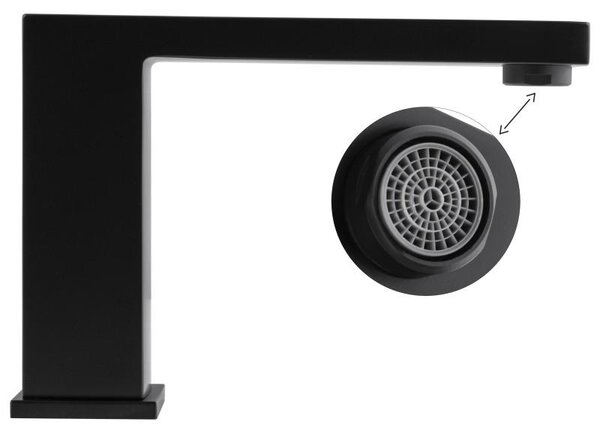 Erga Afeo, baterie de baie cu 3 orificii, negru mat, ERG-YKA-BW.AFEO-BLK