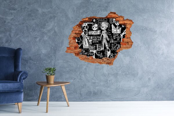 Autocolant de perete gaură 3D O expresie artistică a libertății