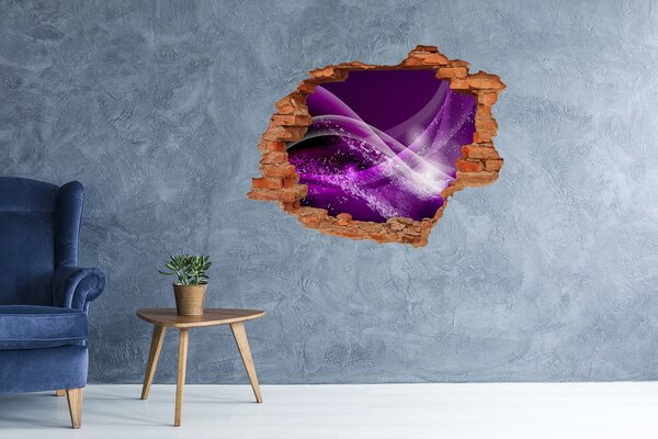 Autocolant gaură 3D Spațiu violet în perete
