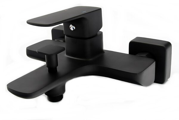 Gamma Cubic, robinet pentru cada montat pe perete, negru mat, GMA-BCCW-BK