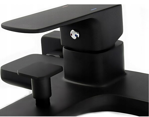 Gamma Cubic, robinet pentru cada montat pe perete, negru mat, GMA-BCCW-BK