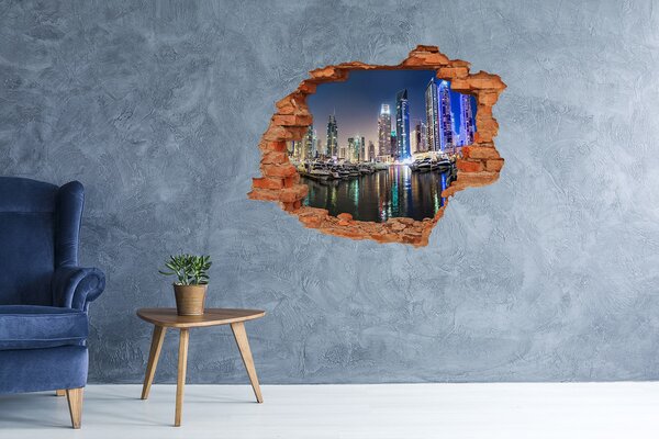 Fototapet 3D gaură în perete Un oraș modern pe malul apei