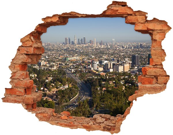 Autocolant 3D gaura cu priveliște Los Angeles