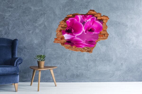Autocolant 3D gaura cu priveliște Un paradis floral în nuanțe de roz