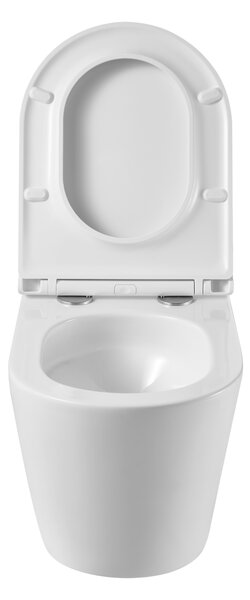 Erga Lily+, vas de toaletă suspendat 490x370x365mm, fără rampă Tornado 2 + capac WC cu închidere silențioasă, alb, ERG-V03-LILY-TO2-WH