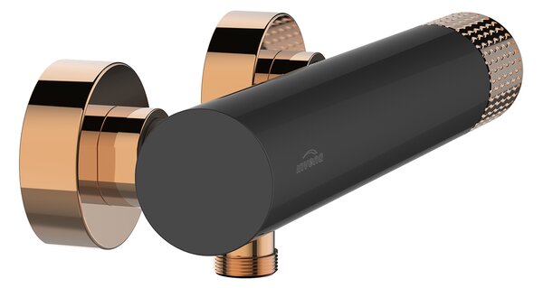 Invena Moonlight, baterie de duș de perete 150 mm, negru-aur roz, INV-BN-77-014-V