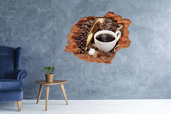 Autocolant 3D gaura cu priveliște Cafea în inima naturii