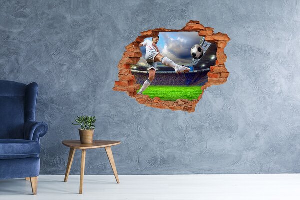 Fototapet un zid spart cu priveliște Acțiune de fotbal într-o atmosferă de stadion