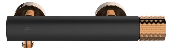 Invena Moonlight, baterie de duș de perete 150 mm, negru-aur roz, INV-BN-77-014-V