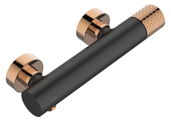 Invena Moonlight, baterie de duș de perete 150 mm, negru-aur roz, INV-BN-77-014-V