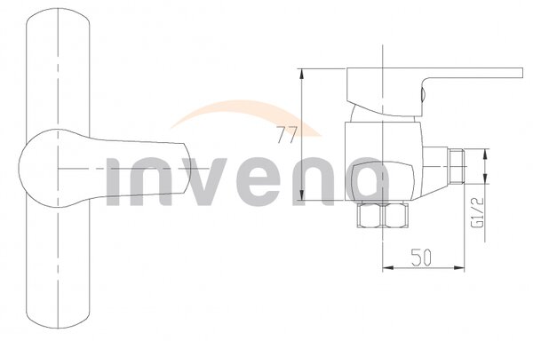 Invena Verso, baterie de duș de perete 150 mm, crom, INV-BN-82-001-C