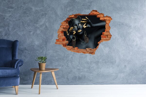 Fototapet 3D gaură în perete Secretul de aur din ruine