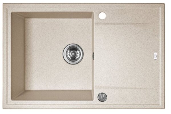 Laveo Megalo, chiuvetă granit cu 1 cameră 780x500x185 mm, bej, LAV-SBE_411T