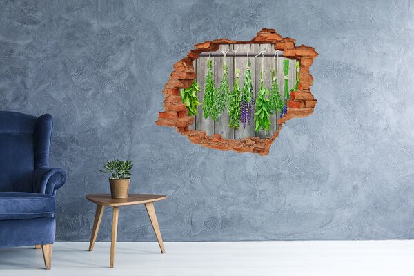 Autocolant autoadeziv gaură Grădina de plante aromatice din spatele zidului