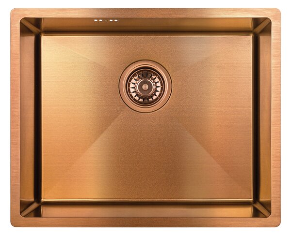 Laveo Marmara, chiuveta 1 camera din otel inoxidabil 540x440x200 mm, cupru, LAV-SAM_810P