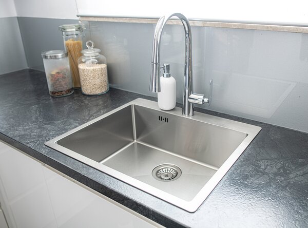 Laveo Marmara, chiuvetă din oțel inoxidabil cu 1 cameră 510x590x200 mm, oțel, LAV-SAM_010T
