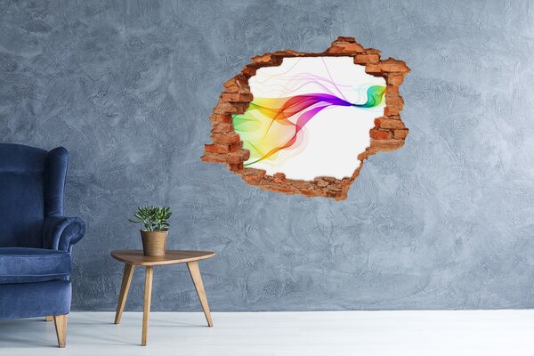 Autocolant de perete gaură 3D O explozie colorată de energie