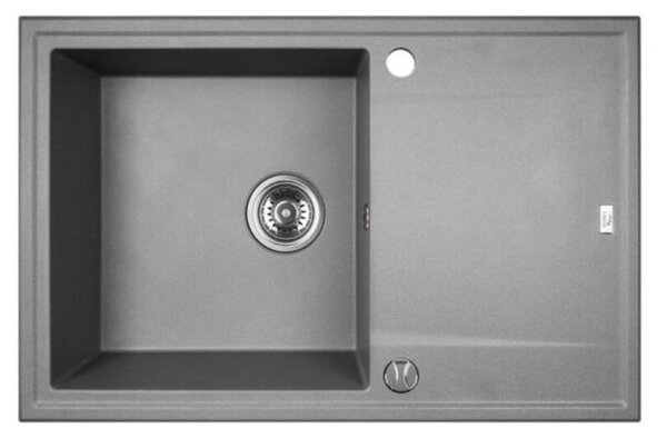 Laveo Megalo, chiuvetă granit cu 1 cameră 780x500x185 mm, gri, LAV-SBE_511T