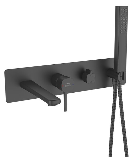Laveo Pola, baterie de baie ascunsă cu sistem de instalare i-BOX, negru mat, LAV-BAP_711P