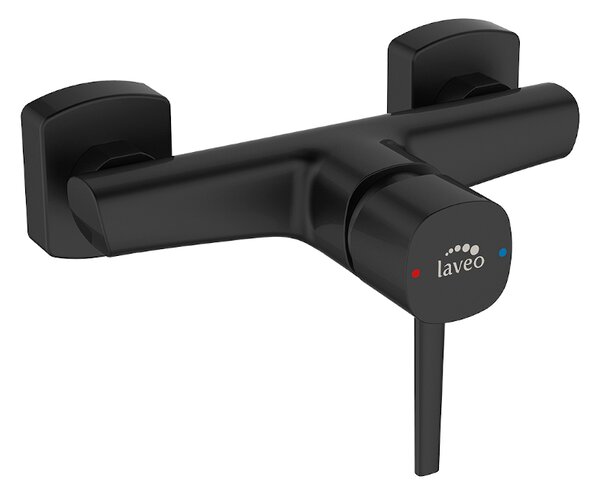 Laveo Pola, baterie de duș montată pe perete, negru mat, LAV-BAP_740D
