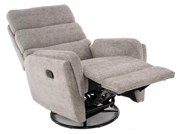 Fotoliu recliner ARGOS, stofa clasica gri - Raven 07, 78x82/162x107 cm