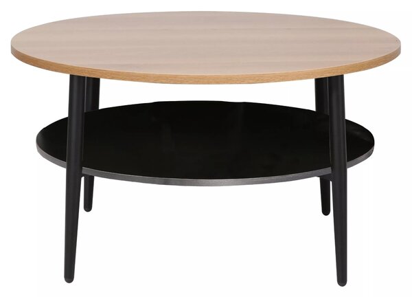 Masuta cafea ELLA A, stejar/negru mat, PAL/metal, 80x45 cm