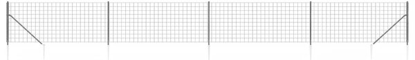 Gard plasă de sârmă cu țăruși de fixare, antracit, 0,8x10 m