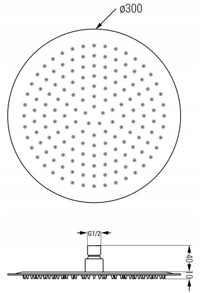 Mexen KAI, braț ascuns 40 cm + cap de duș 30 cm, crom, 79230-00 + 79211-00