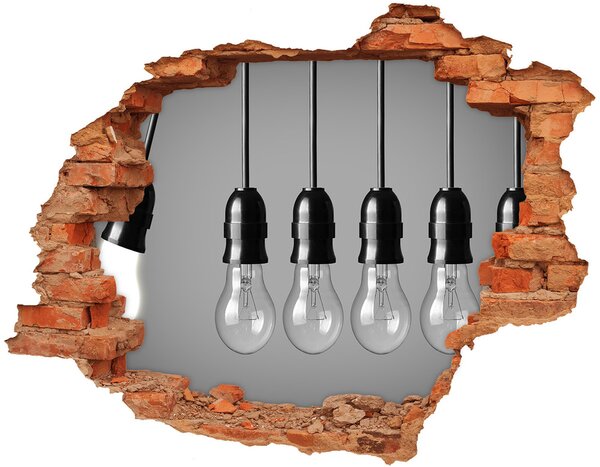 Fototapet 3D gaură în perete Perete spart cu lămpi suspendate