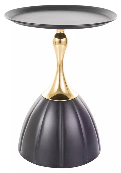 Masuta cafea PIANA, negru/auriu, metal, 38x50 cm