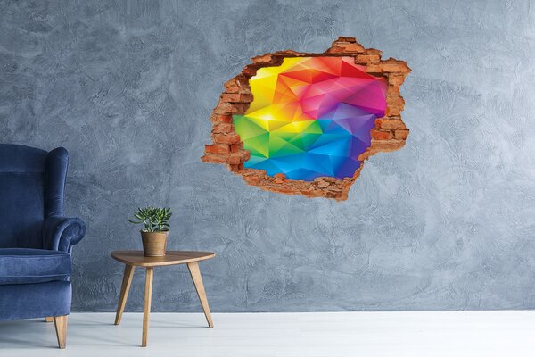 Autocolant de perete gaură 3D Un curcubeu colorat pe perete