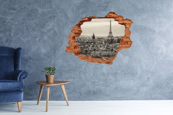 Fototapet un zid spart cu priveliște Vedere a Parisului cu Turnul Eiffel