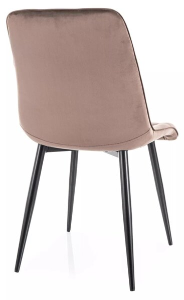 Scaun CHIC, cappuccino - Bluvel 38, stofa catifelata/metal, 50x58x88 cm