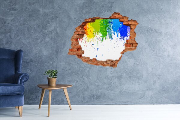 Fototapet un zid spart cu priveliște O explozie colorată în beton