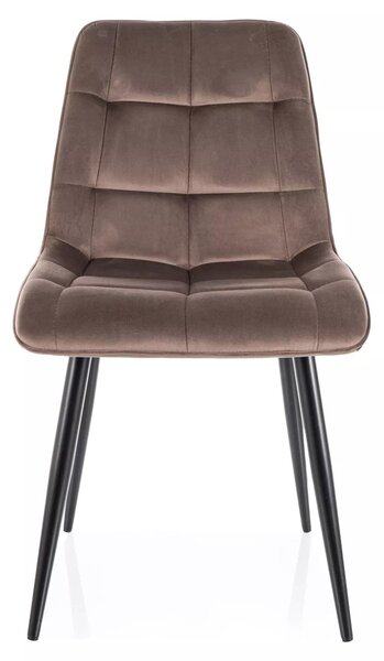 Scaun CHIC, cappuccino - Bluvel 38, stofa catifelata/metal, 50x58x88 cm