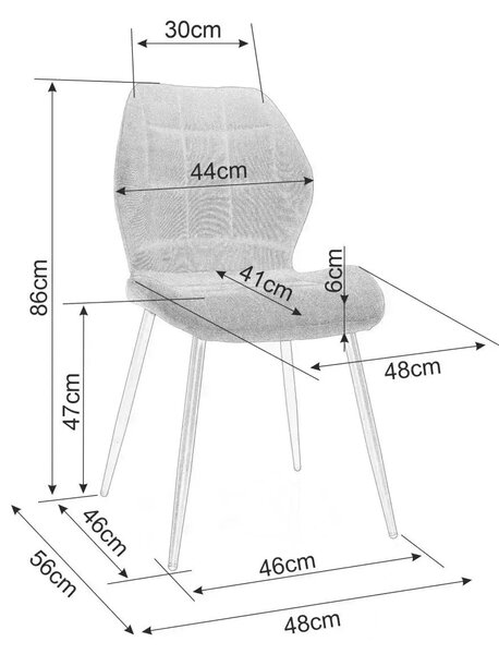 Scaun RICK, verde inchis - Bluvel 78, stofa catifelata/metal, 48x41x86 cm