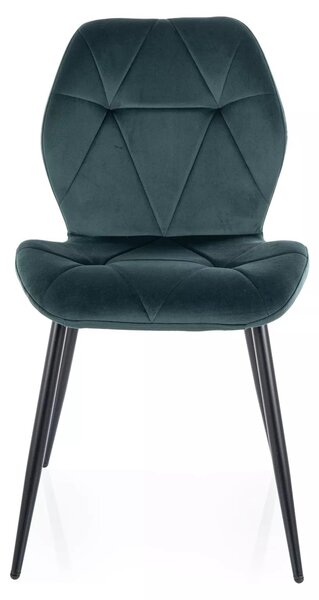 Scaun RICK, verde inchis - Bluvel 78, stofa catifelata/metal, 48x41x86 cm