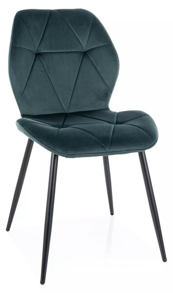 Scaun RICK, verde inchis - Bluvel 78, stofa catifelata/metal, 48x41x86 cm